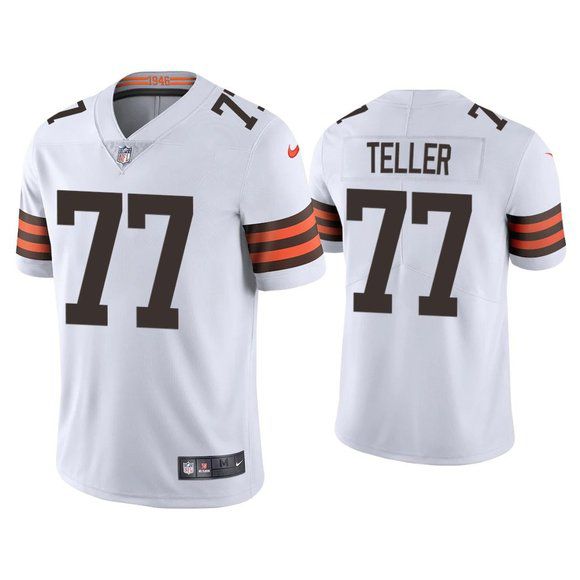 Men Cleveland Browns #77 Wyatt Teller Nike White Game NFL Jersey->->NFL Jersey
